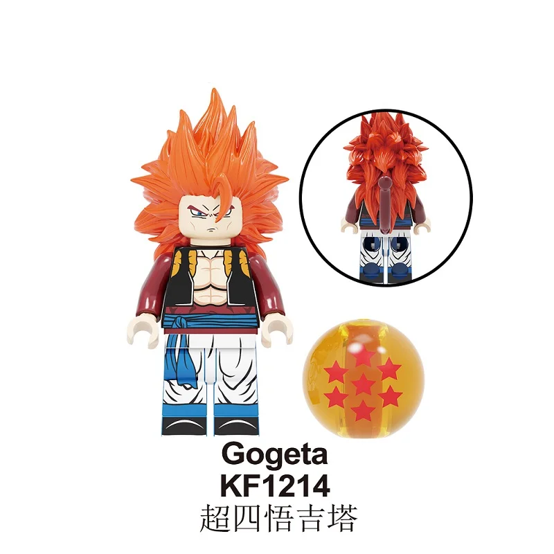 KF1214 Without Box Одиночная строительные блоки Dragon Ball серия кирпич Broli Son Goku Torankusu Gogeta фигурки для детской коллекции игрушки KF6098 - Цвет: KF1214 Without Box