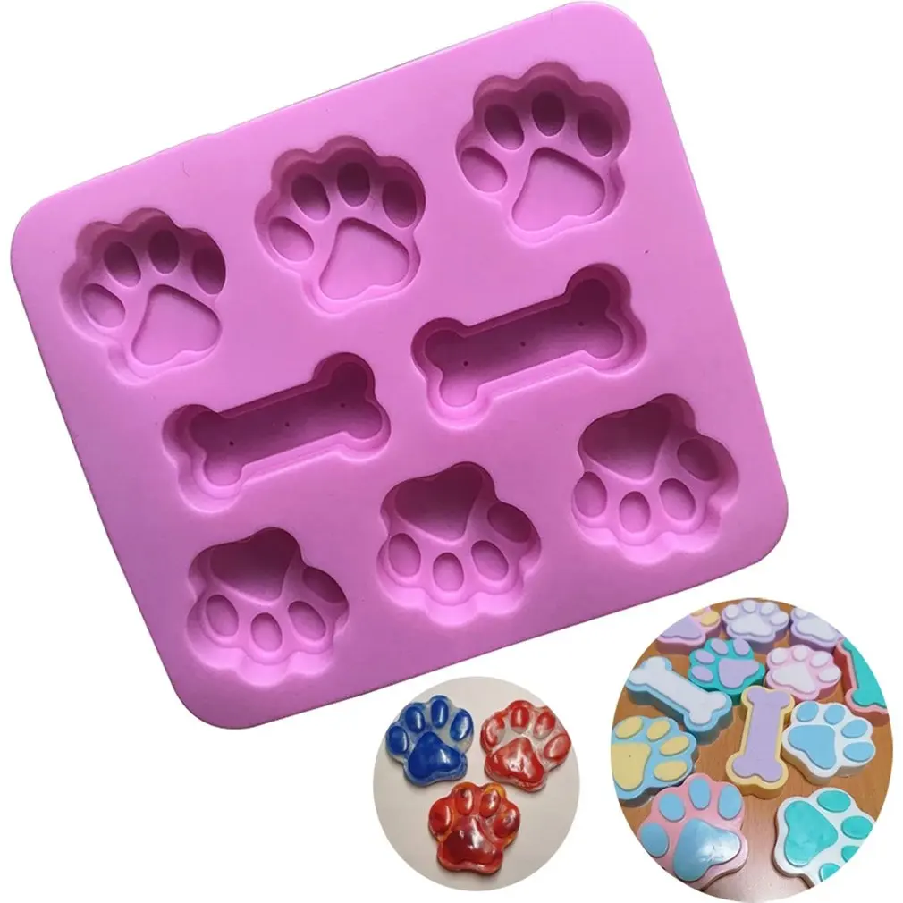 Dog Footprint Feet Mold Cake Molds Bone Creative Cookie Fondant 3D DIY Cat Paw Silicone Bakeware Kitchen Accessories | Дом и сад