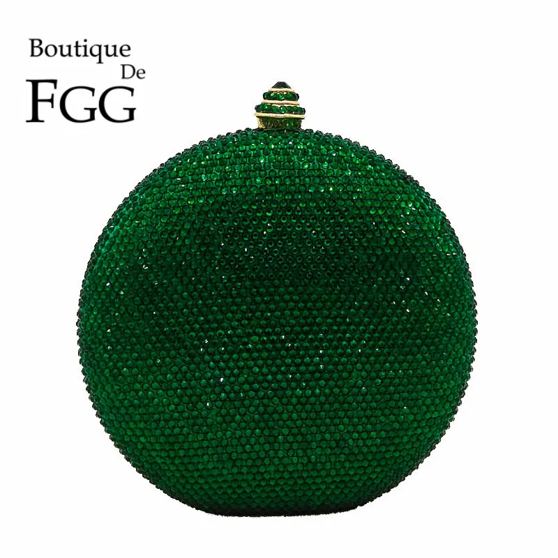 Женский Вечерний Клатч Boutique De FGG элегантный зеленый кошелек с круглым шариком и