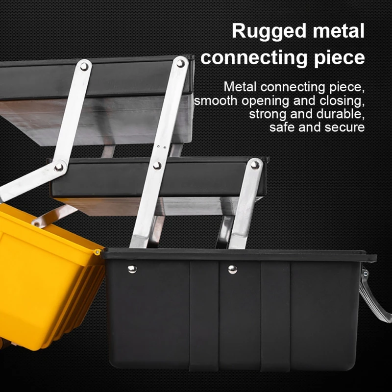 

Deli 3 Layer Folding Tools Storage Box Portable Hardware Tool Case Multifunction Car Repair Container Case 21inch