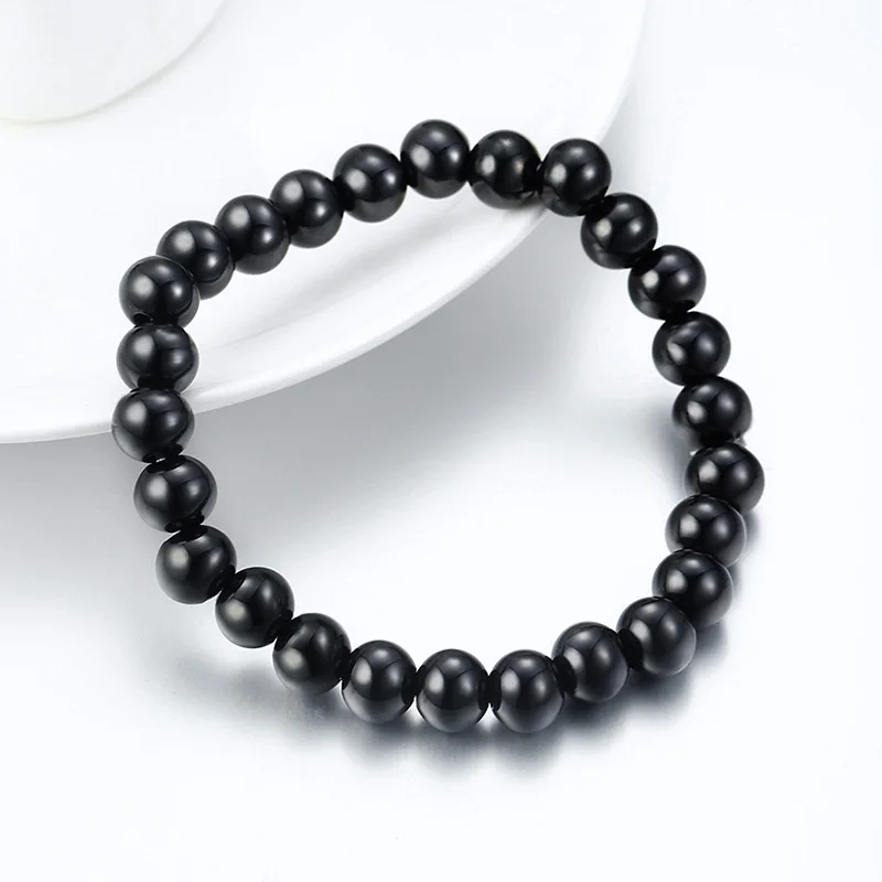 Черный/золотистый/серебристый браслет из бисера нержавеющей стали с зеркальной