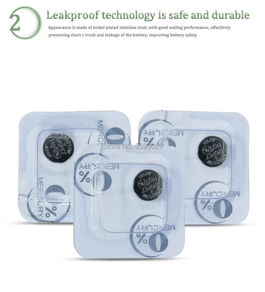 4 шт. для аккумуляторов Sony Watch Button 1 55 V AG1 LR621 364 164 531 SR621 SR621SW SR60 кнопочная