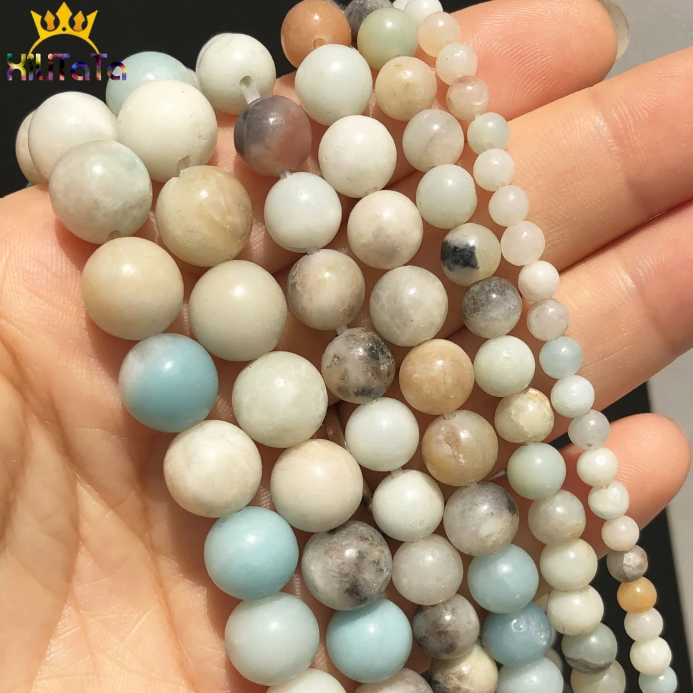 Бусины из натурального амазонита для изготовления ювелирных изделий сделай сам