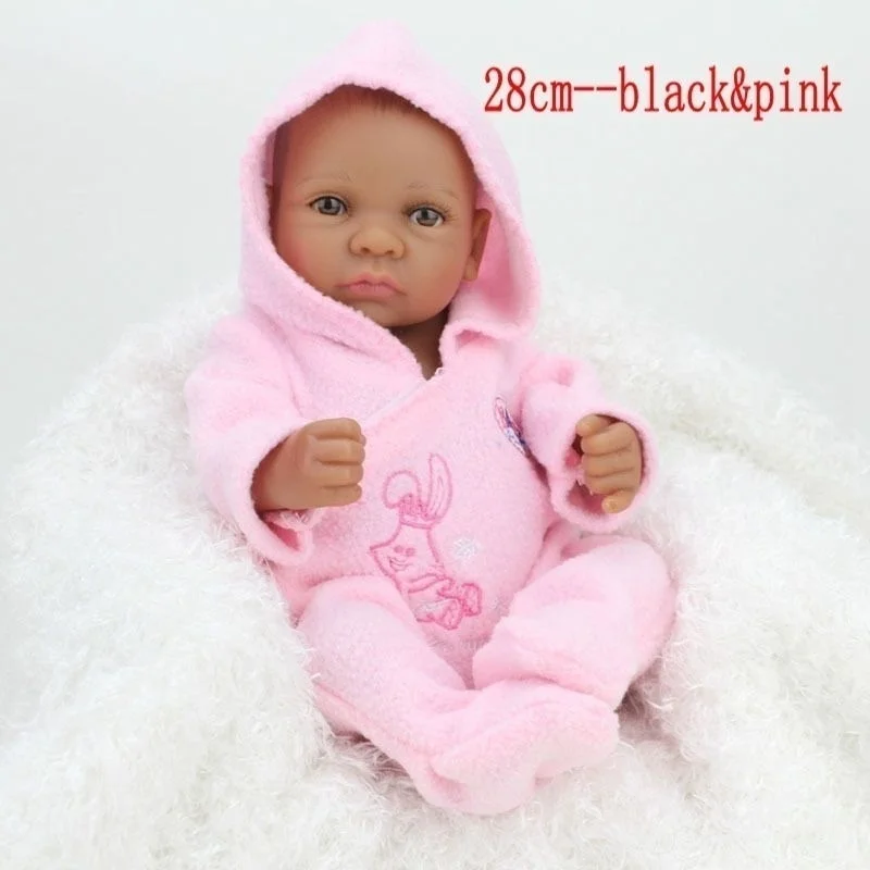 28cm Reborn Dolls de Silicone девушка тело 47 см Очаровательная кукла игрушки для девочек boneca Baby Bebe Кукла День рождения/Рождественский подарок - Цвет: 28cm