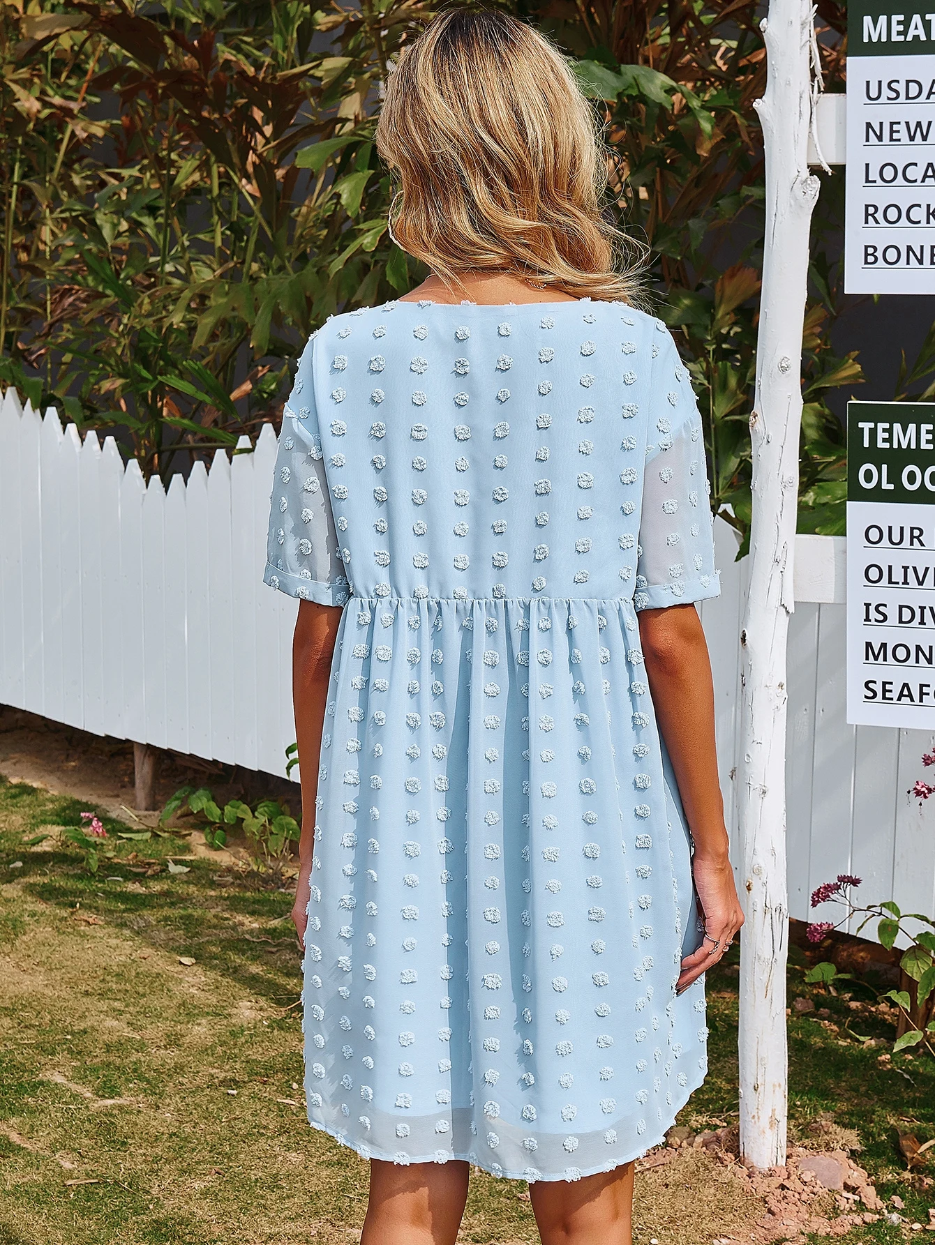 

2021 Summer Women Dot V Neck Chiffon Mini Dress Short Sleeve A-line Dress Female Casual Straight Dresses Mesh Woman Dress