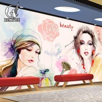 benyue textile custom cartoon wallpaper modern fashion salon 3d exquisite mural suitable for bar restaurant bedroom living room