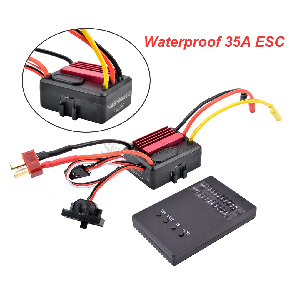 

Водонепроницаемый Электрический контроллер скорости 35A 2-3s ESC, 5 В/2 а BEC для 1/14, 1/16, 1/18, 1:14, 1:16, RC, 2838, 2845, бесщеточный мотор