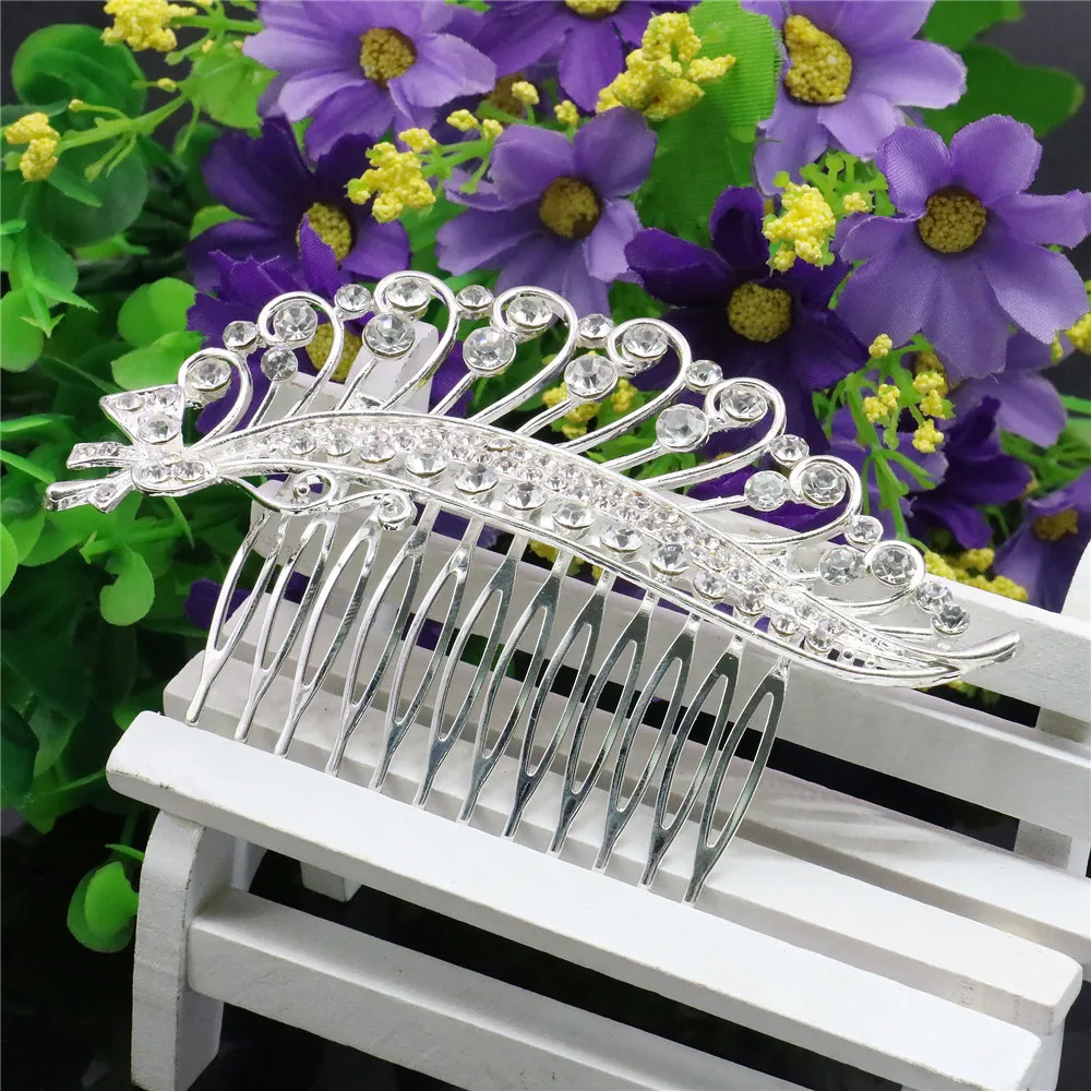 Свадебные свадебные заколки для волос с бантом и искусственными листьями