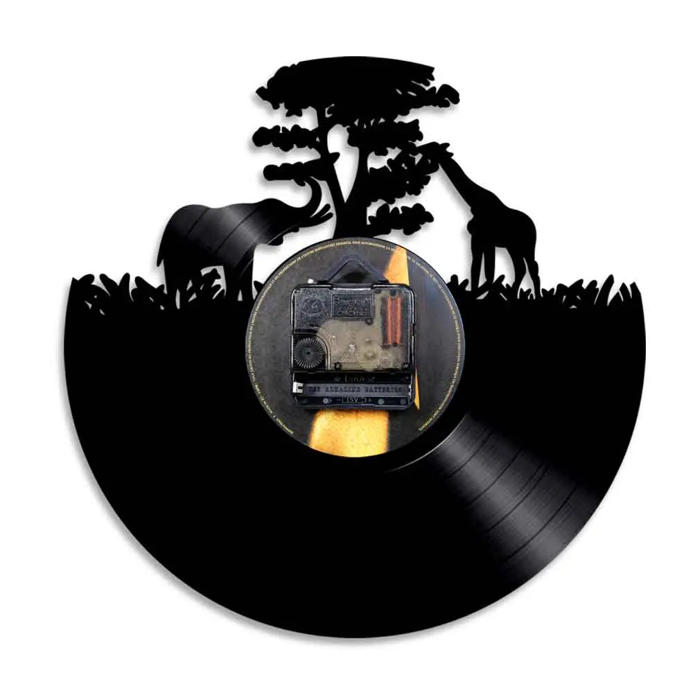 Настенные часы с изображением жирафа и слона африканского заката мамы младенца