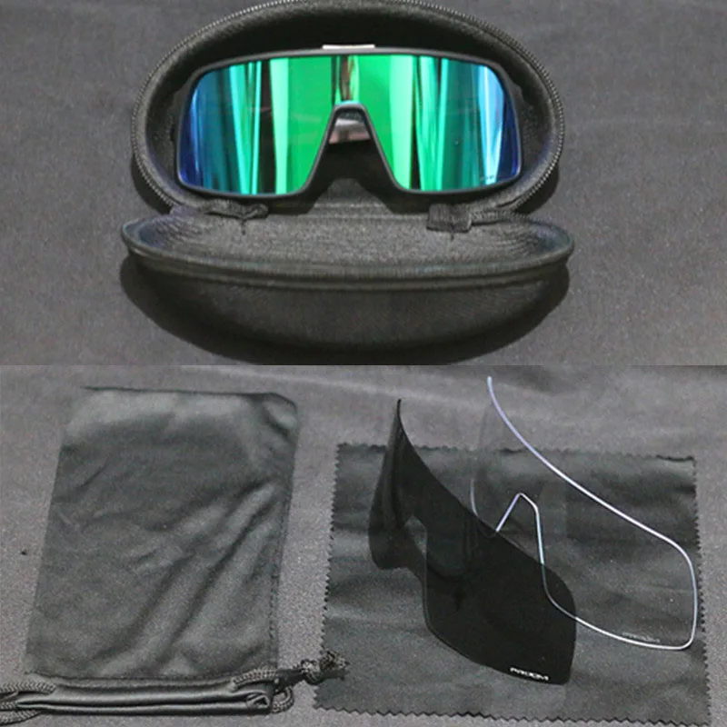 

3 Lens Polarized Cycling Sunglasses Red Road Bike Glasses UV400 Bicycle Goggles Sport Running Eyewear