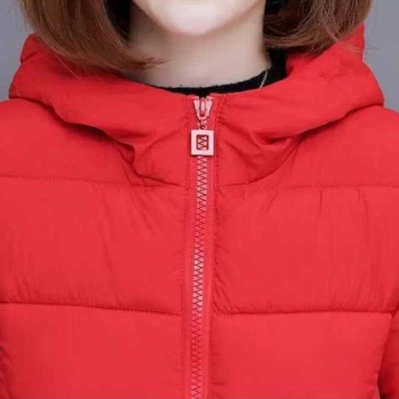 

Autumn Winter Jacket Hooded Short Coat Women Plus Size 4XL Overcoat Solid Cotton-padded Clothes Female Parka Outerwear JW9672