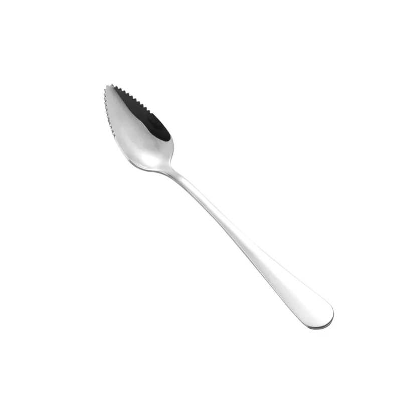 

TTLIFE 1PC 16.5cm Spoon Thick Stainless Steel Fruit Spoon With Serrated Edge Dessert Spoon Serrated Edge Honey Spoon Tableware