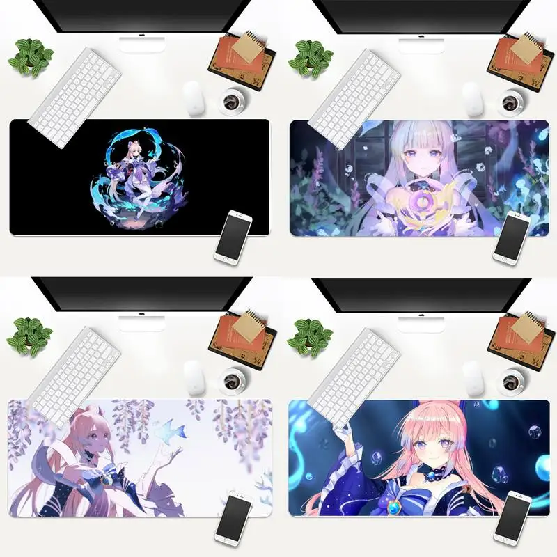 

Sangonomiya Kokomi Genshin ударопрочные игровые коврики, коврик для мыши, анимация XL, большая игровая клавиатура, Настольный коврик для ПК, такуо, коврик...