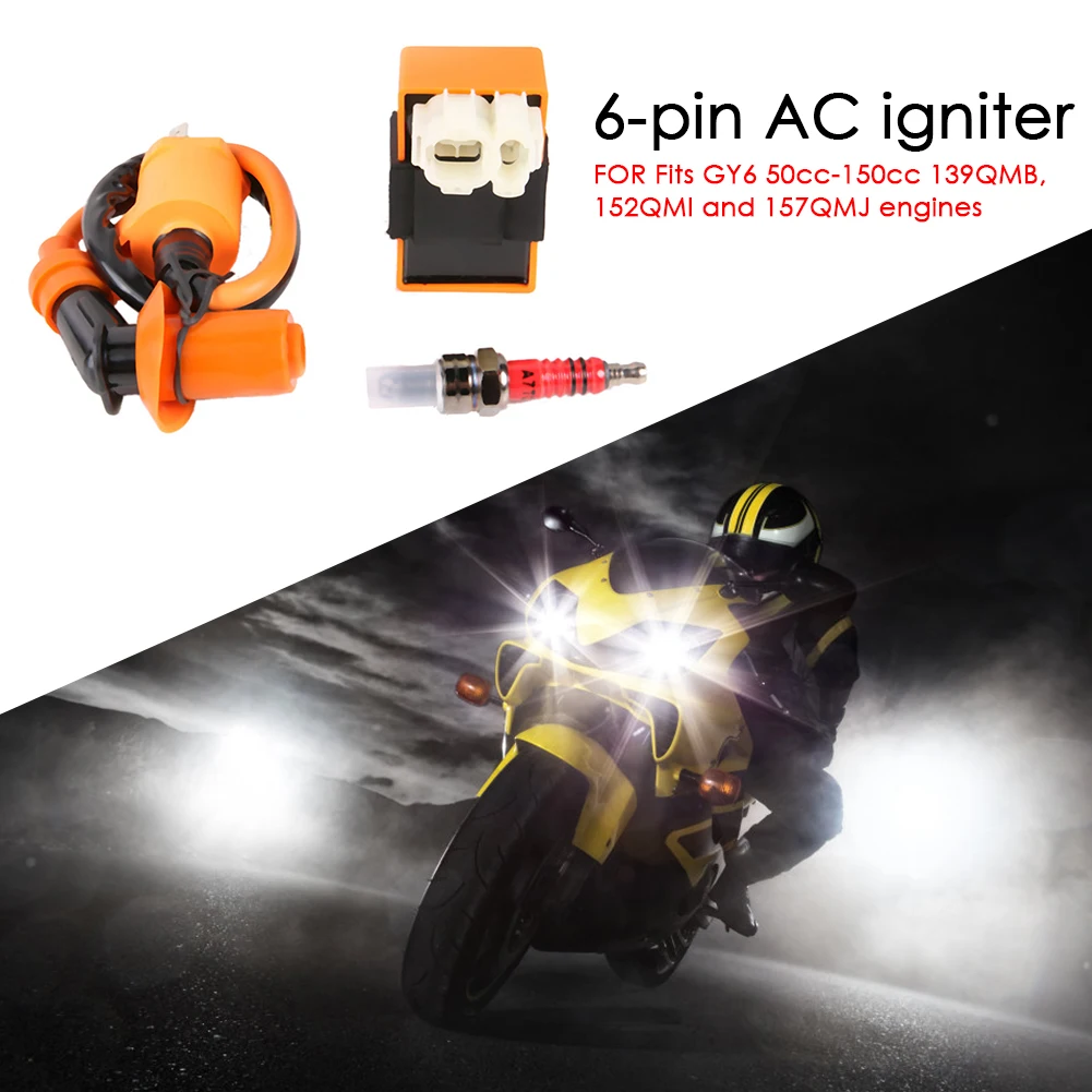Характеристики CDI + катушка зажигания Свеча A7TC для GY6 150cc 125cc 50cc 139QMB 152QMI 157QMJ