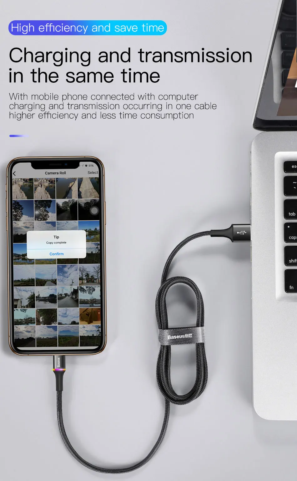Baseus USB кабель для iPhone освещение Быстрая зарядка для iPhone Xs Max Xr X 8 7 6 6S 5 S iPad провод шнур зарядное устройство для мобильного телефона