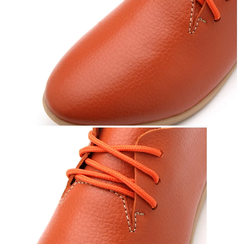 

2019 New Women Shoes Soft Genuine Leather Flats Fashion Casual Shoes Woman Driving Loafers Moccasins Shoes Large Size 35-44