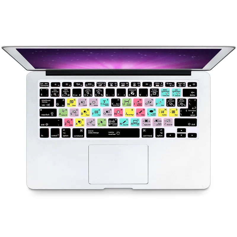 HRH русский OSX Премиум Pro CC Ableton Live Avid Pro инструменты силиконовый ярлык Hotkey клавиатура кожный чехол для MacBook Pro 13 15 - Цвет: InDesign