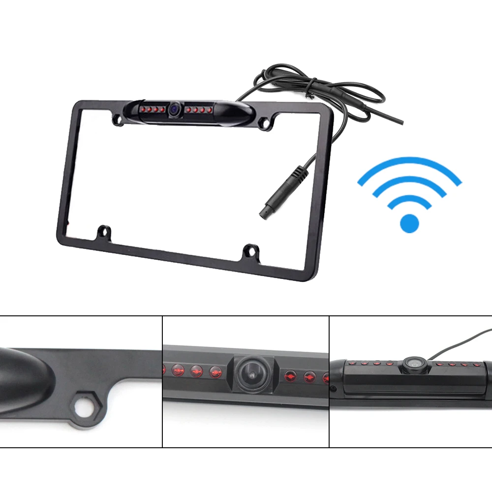 

Car Parking Rear View System Support IOS Android Car License Plate Wireless Reverse Camera