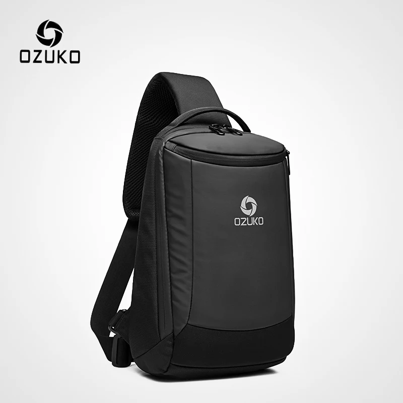 OZUKO, новинка, Мужская нагрудная сумка с usb зарядкой, водоотталкивающая сумка через плечо, Мужская вместительная сумка через плечо, Короткие дорожные сумки-мессенджеры