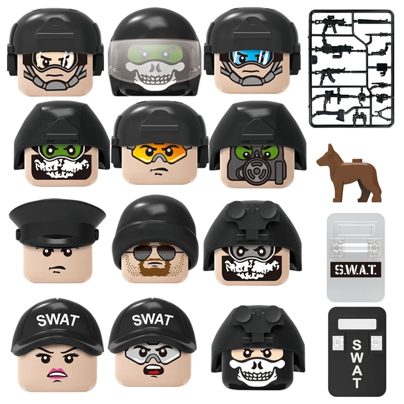 Конструктор городской военный спецназ солдат полиция MOC оружие пистолеты набор