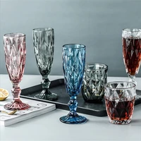 colorful champagne cup glass cups cocktail whiskey cups crystal sculpture juice glass goblet wine glass crystal engraved color