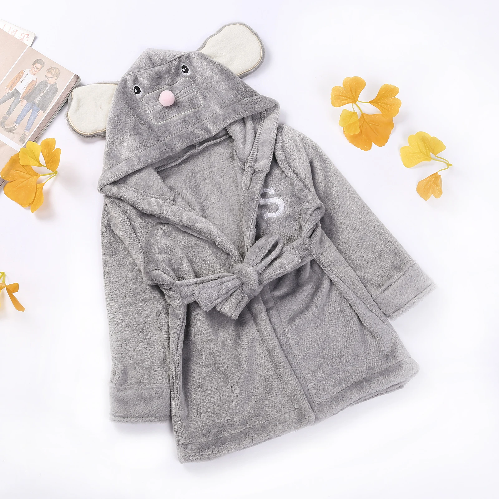 Lovely Baby Gown Bath Towel Coral Fleece Blanket Infant Hooded Wrap Bathrobe Cute Animal Winter Clothing Sleepwear | Детская одежда и