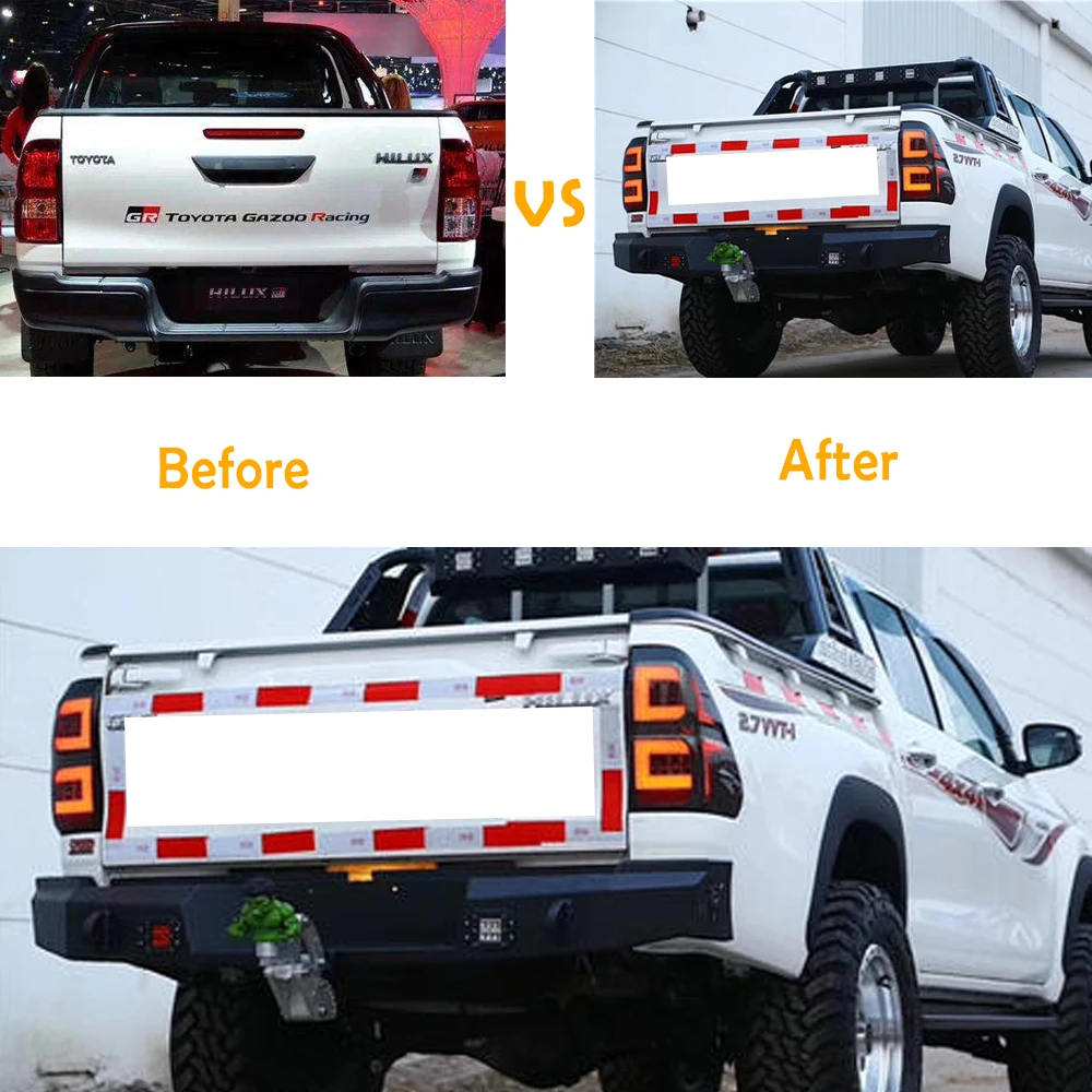

MZORANGE 2PCS LED Tail Light For Toyota Hilux Revo SR5 M70 2015 2016 2017 2018 Car Styling Rear Brake Light Tail Lights