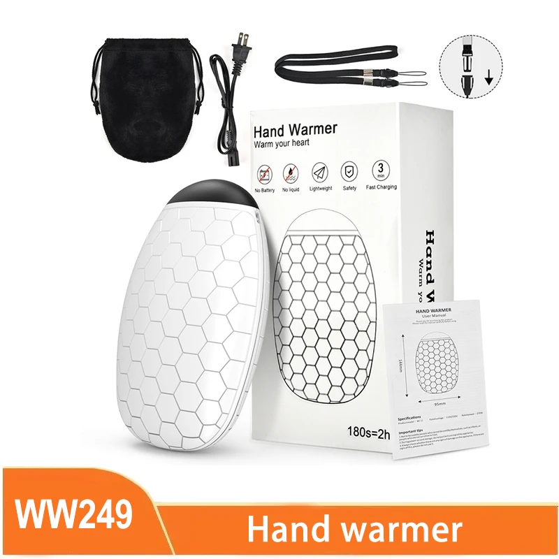 

Winter Hand Warmer Portable Hand Warmer Mobile Power Mini Rechargeable Charger Double-sided Heating for Three Seconds