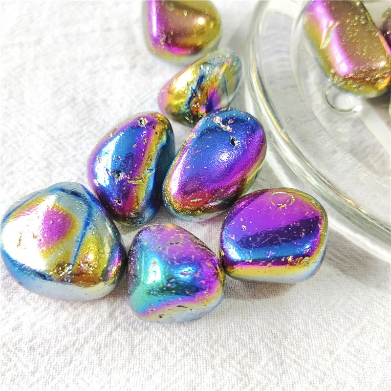 

Rainbow Angel Aura Crystal Tumbled Stones Natural Gemstones Healing Reiki Specimen Mineral Bulk