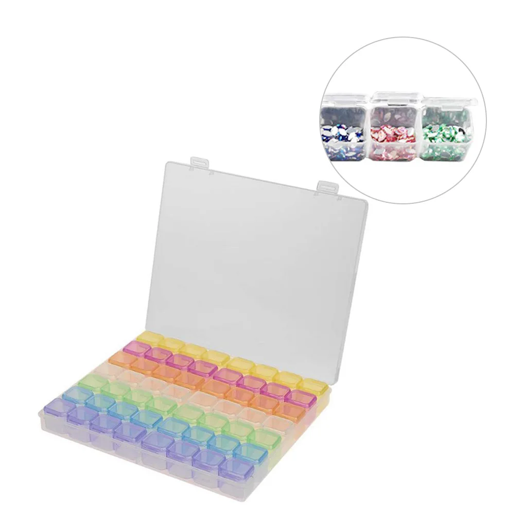 

Jewelry Box Plastic Beads Container 56/28 Grids Earring Necklace Jewelry Accessory Organizer Diamond Painting Box for Home Store