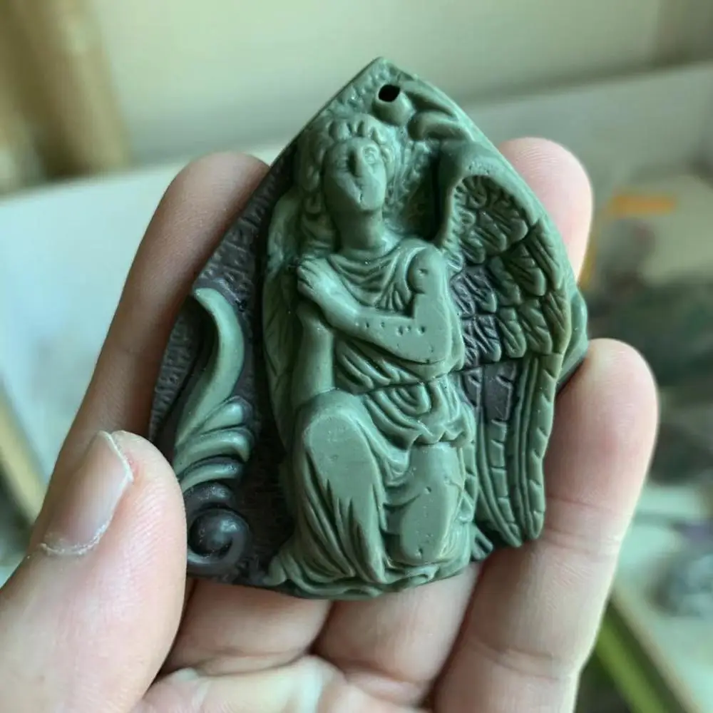 

gray jaspers stone pendant