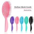 Расческа Женская Антистатическая, овальная полая сетчатая Массажная расческа для спутанных волос, домашний инструмент для ухода за кожей головы