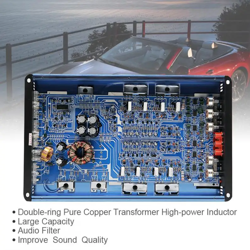 

3800W Class AB Digital 4 Channels Blue Aluminum Alloy High Power Car Stereo Amplifiers 3D surrounds for Car / Home