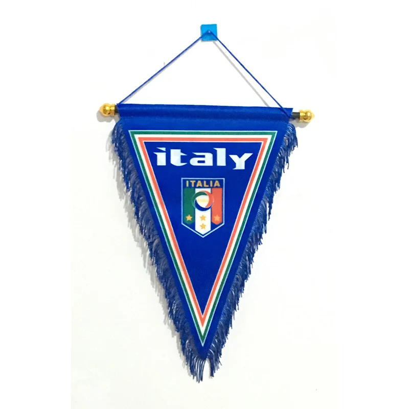 

2018 Football World Cup Italy National Footbal 35cm*25cm Size Double Sides Decoration Christmas Three Corner Flag Banner