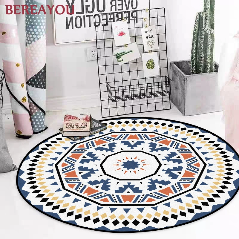 Modern Area Rugs For Living room Kids Big Carpet Round Geometric Bedroom Rug Non-slip Floor Christmas deco dywan | Дом и сад