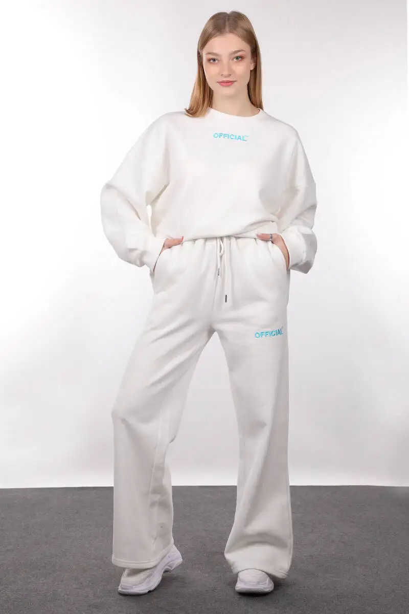 

Ecru Raised Oversize Womens Sweatshirt