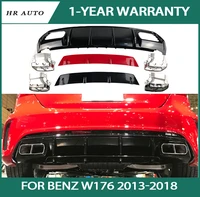 high quality bumper fit for benz w176 2013 2018 body kit hatchback 4 door a45 amg a180 a200 rear diffuser lip spoiler