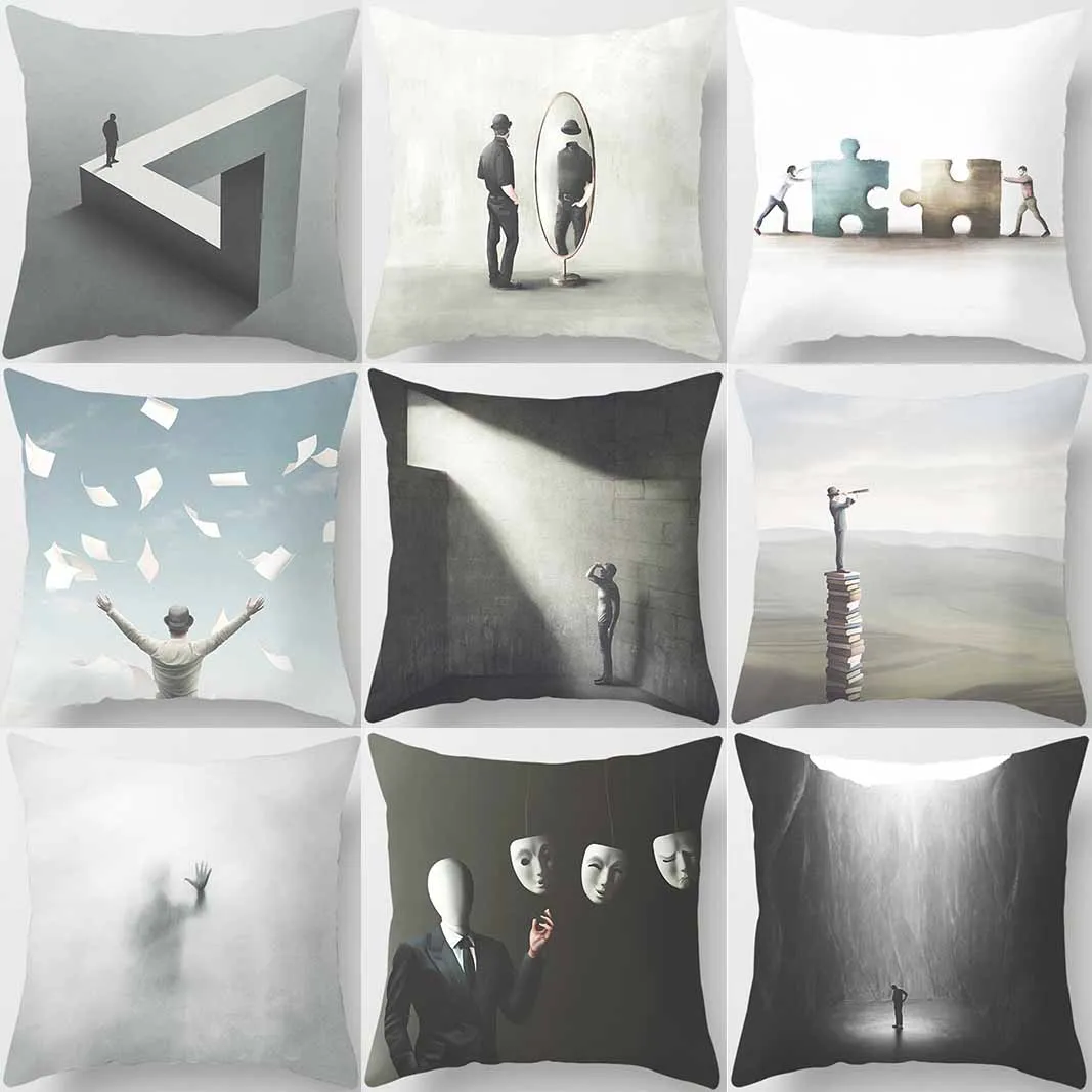 

Life Philosophy Printed Square Pillowcase, Home Decoration, Car Sofa Cushion Cover office decoration