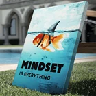 Настенный художественный постер Mindset, животное, холст, живопись, Mindset, Вдохновляющие картины, мотивационные акулы, рыбы, для домашнего декора, подростков