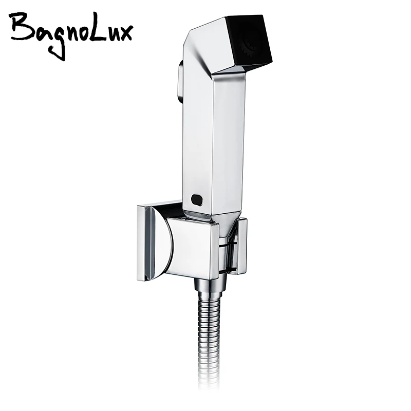 

Handheld Bidet Toilet Sprayer plastic Bathroom Bidet Sprayer Set, Baby Cloth Diaper Sprayer, Wall or Toilet Mount Chrome Square