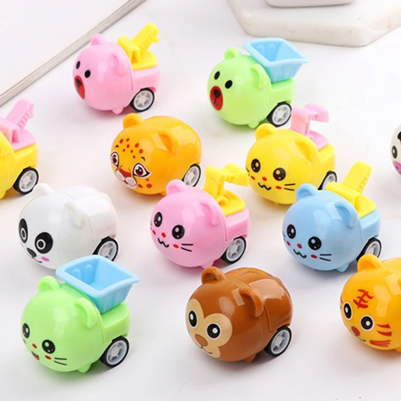 

3PCS Mini Cartoon Truck Toys Friction Powered One-Push Active & Go Toy Interactive Baby Car Toy Gift for Kids Year 1/2/3 태엽 장난감