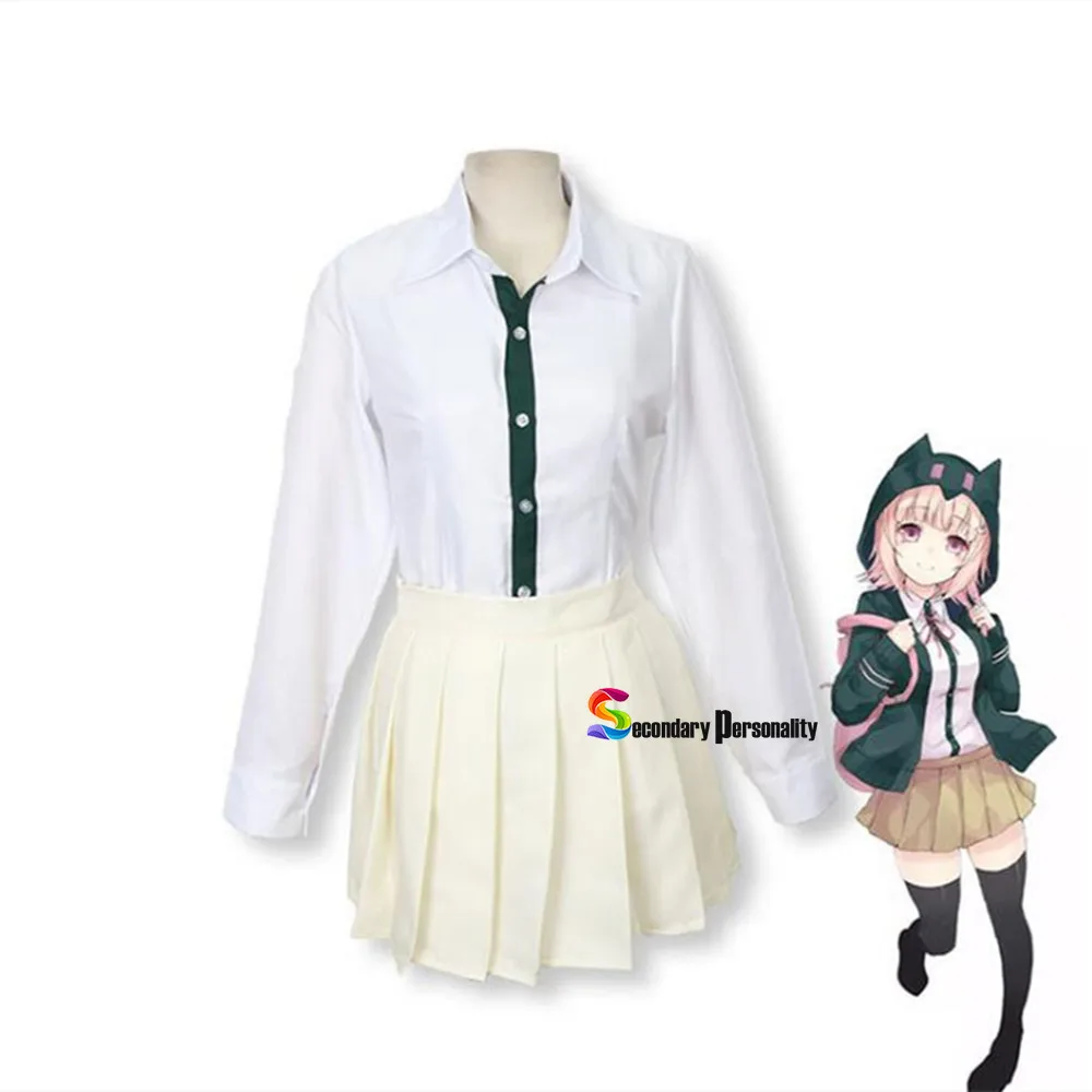 Chiaki Nanami Косплэй костюм Danganronpa 2 рюкзак д/головы волшеб японская школьная форма в