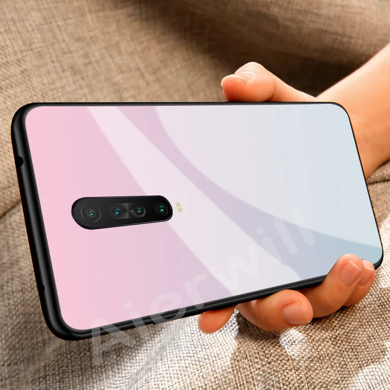 Для xiaomi redmi k30 чехол Аврора Противоударный задняя крышка градиентный из