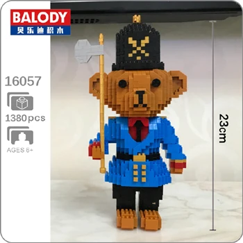 Blue Bear Balody Naruto Ninja Alrale Doraemon Super Mario Sonic Wario Yoshi Luigi Animal Mini Building DIY Алмазные маленькие блоки игрушка без коробки - Цвет: Blue Bear