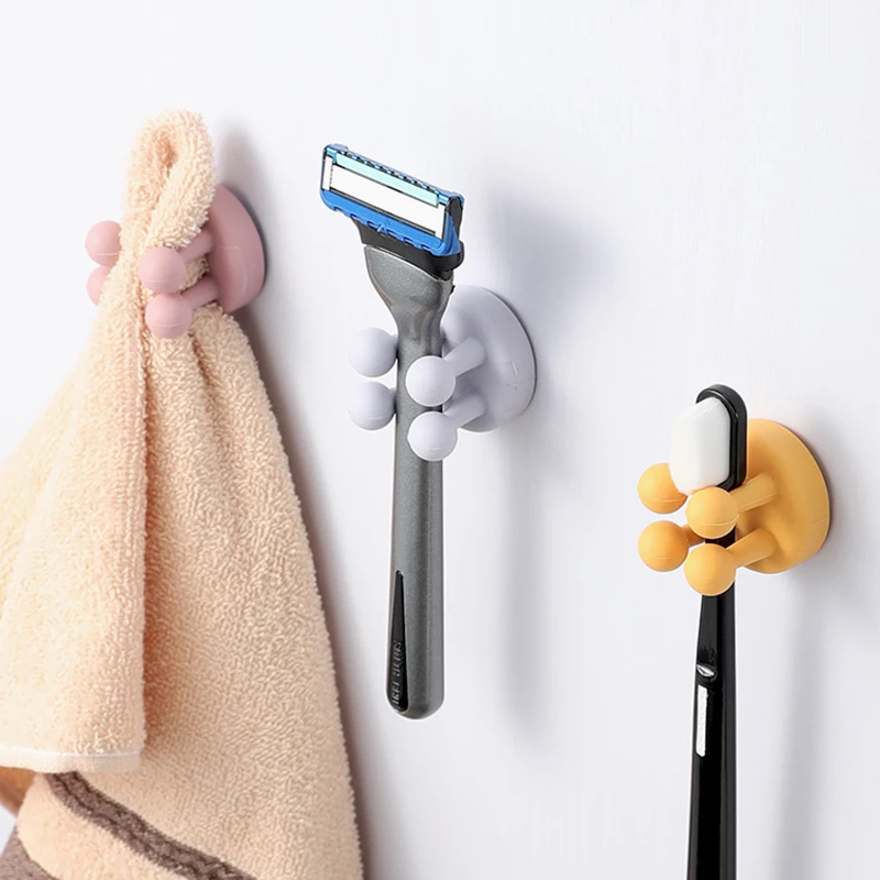 

Self Adhesive Kitchen Wall Door Hook Key Holder Rack Towel Hanger Bathroom Rack Hooks Aluminum Multi-Purpose Storage Hooks