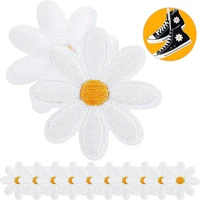 10pcsset diy small sun flower daisy embroidery patches for clothing iron on clothes sticker stripe iron on applique hole repair