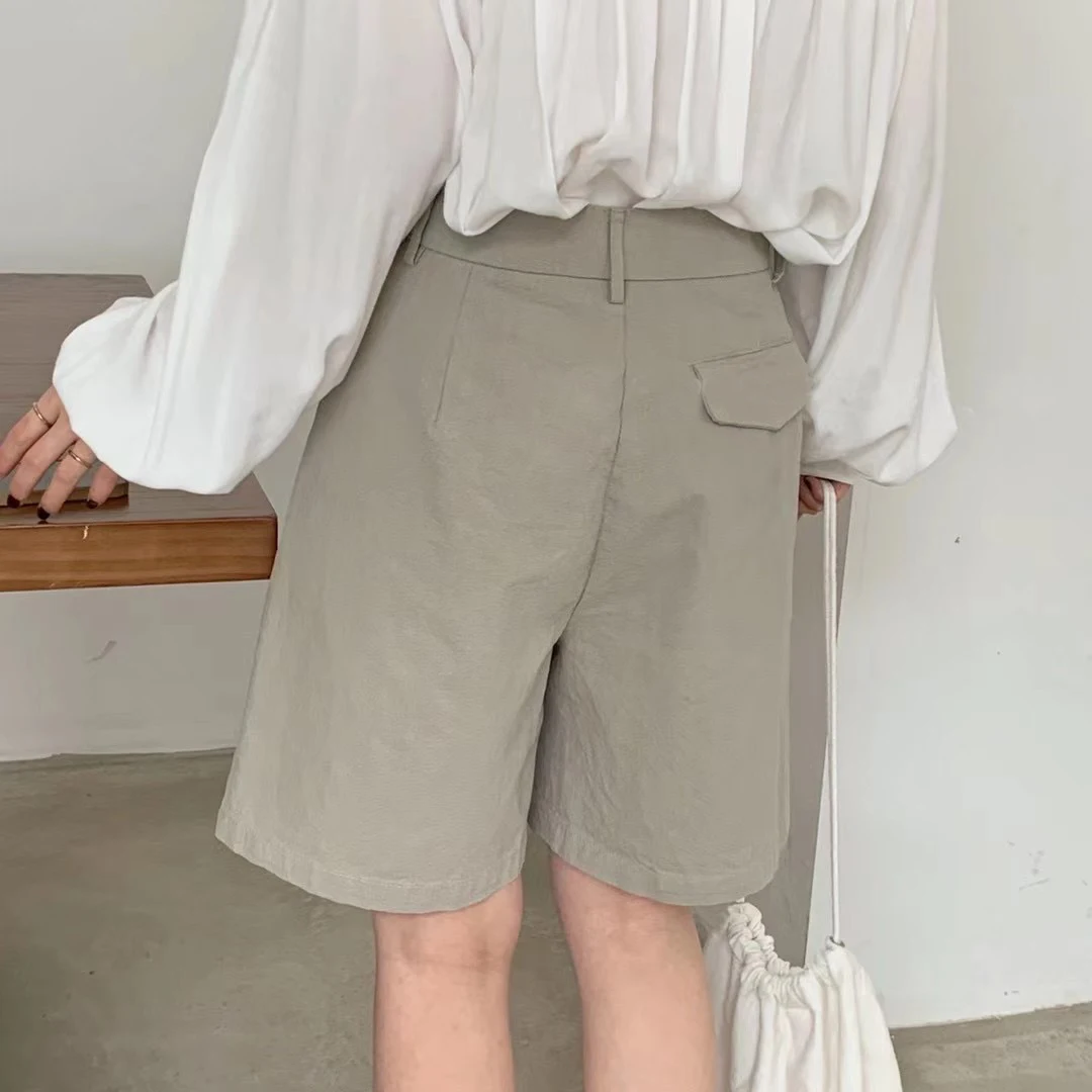 

Toppies White Linen Shorts Wide Leg Summer Shorts Woman High Waist Shorts Streetwear 2021