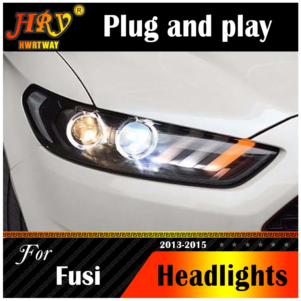 Car Styling Headlights For Mondeo 2013 2014 2015 Fusion LED Headlight Original DRL Bi Xenon Lens High Low Beam Parking | Автомобили и