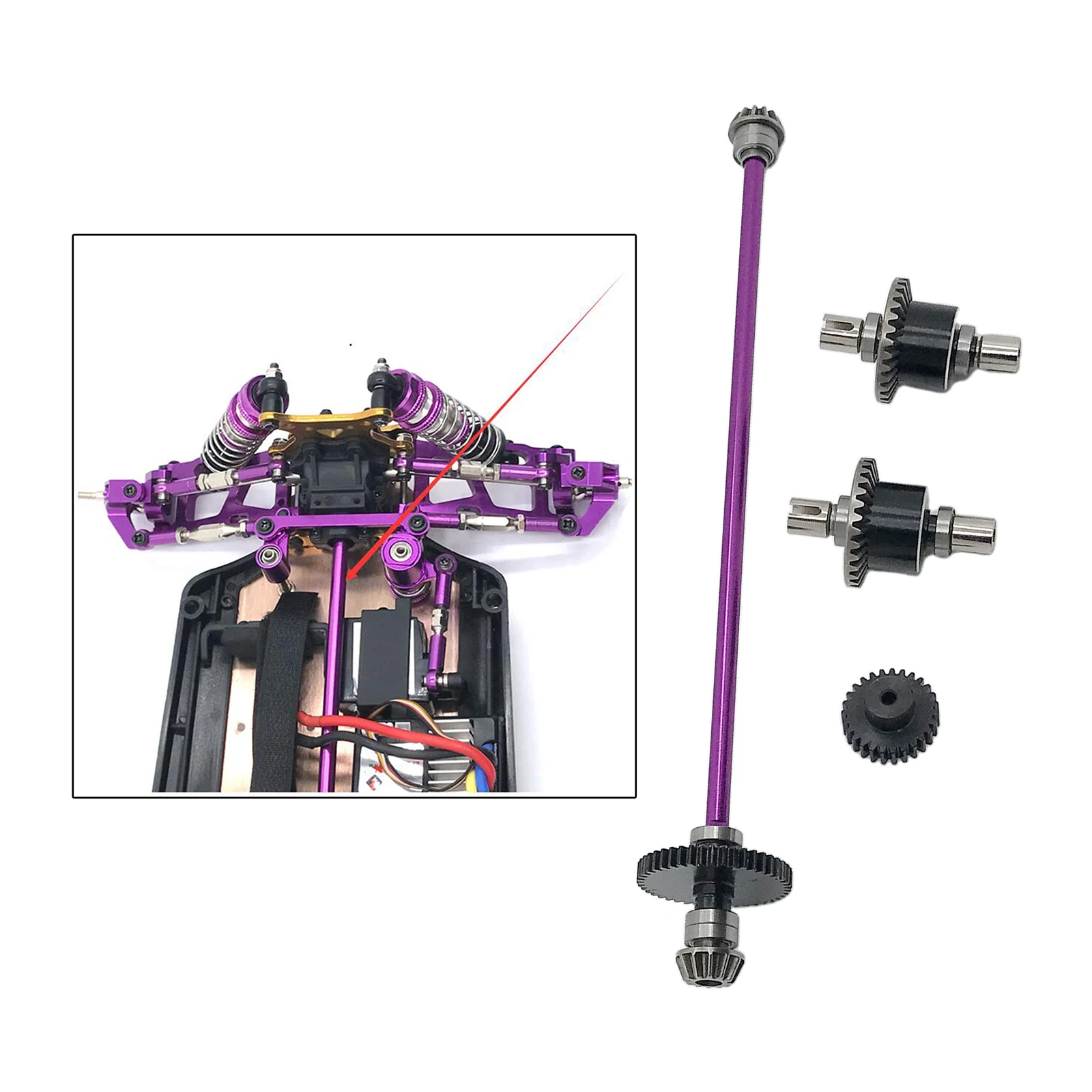 Eje de conectores de Metal para WLtoys 124018, accesorios-5