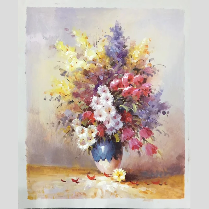 

KOWELL 100% Handpainted Abstract Flowers Oil Painting On Canvas Art Gift Home Decor Living Room Wall Art Frameless Picture